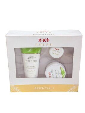 Pure Fiji 3 Pieces Set Travel Size Hand Creme Body Butter Lip Balm Gift Set